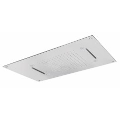 Soffione da incasso in acciaio inox 3 getti 700x400