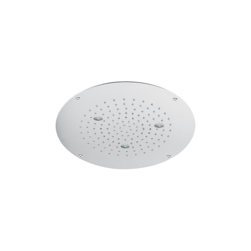 Soffione cromoterapia da incasso in acciaio inox monogetto 3 led diam. 425 mm