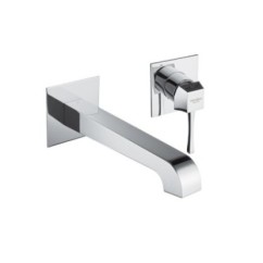 EOS Monocomando lavabo a muro due parti finitura nero opaco