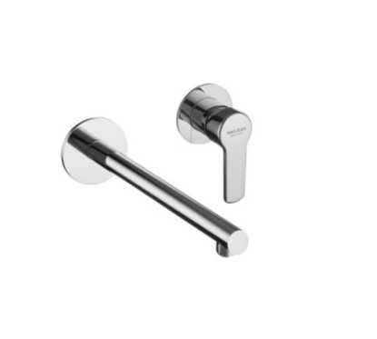 YUMA Monocomando lavabo a muro due parti canna mm 200 finitura cromo