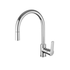YUMA Monocomando lavello a ponte con doccetta estraibile finitura cromo