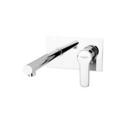 YUMA Monocomando lavabo a muro piastra unita finitura oro