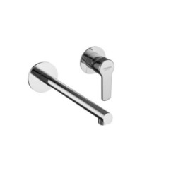 YUMA Monocomando lavabo a muro due parti canna mm 200 finitura oro