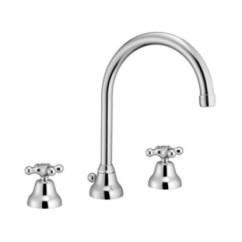 MAREA Batteria lavabo bocca girevole con scarico finitura nichel antico