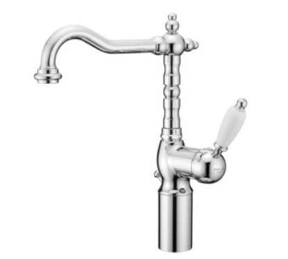 NEW OLD Monocomando lavabo con prolunga 100 mm con scarico automatico finitura cromo spazzolato