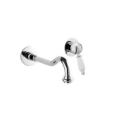 NEW OLD Monocomando lavabo a muro con canna mm 200 finitura dorato