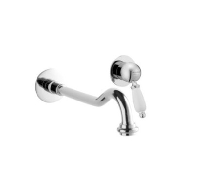 NEW OLD Monocomando lavabo a muro con canna mm 250 finitura oro rosa