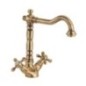 OLD FASHION Monoforo lavabo bocca girevole con scarico finitura dorato
