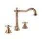 OLD FASHION Batteria lavabo bocca girevole con scarico finitura dorato