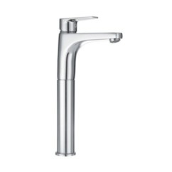TEMA Monocomando lavabo alto con scarico automatico finitura cromo con cartuccia a risparmio d'acqua