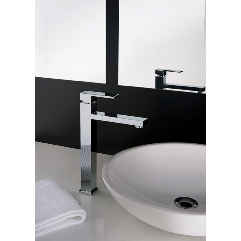 SLIM miscelatore monocomando per lavabo alto finitura cromo