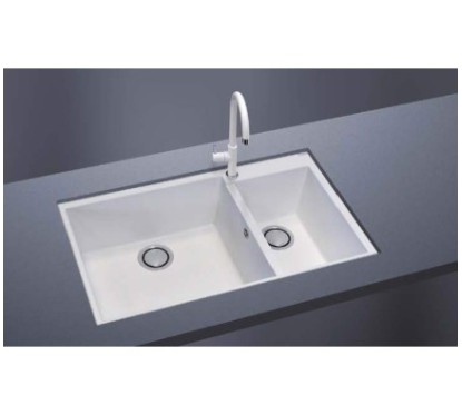 ONE 86.20ST Lavandino cucina a due vasche finitura micro ultragranit 70 nero matt