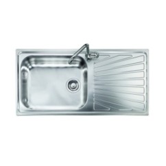 VINTAGE - INCASSO STANDARD E BORDO 8 mm lavello in acciaio inox ad una vasca grande più scolapiatti DX finitura satinato