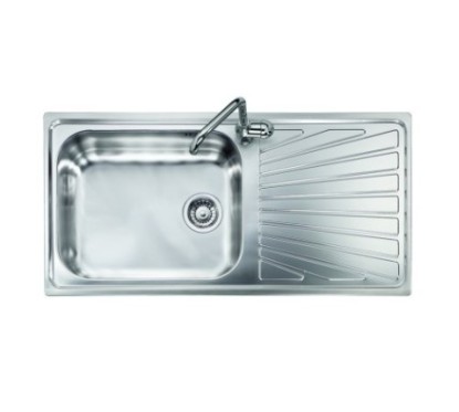VINTAGE - INCASSO STANDARD E BORDO 8 mm lavello in acciaio inox ad una vasca grande più scolapiatti DX finitura satinato
