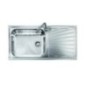 VINTAGE - INCASSO STANDARD E BORDO 8 mm lavello in acciaio inox ad una vasca grande più scolapiatti DX finitura satinato