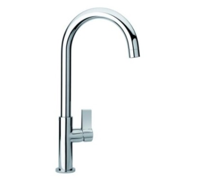 SLIMFIX miscelatore monocomando con corpo "slim" e canna a ponte finitura microultragranit bianco latte