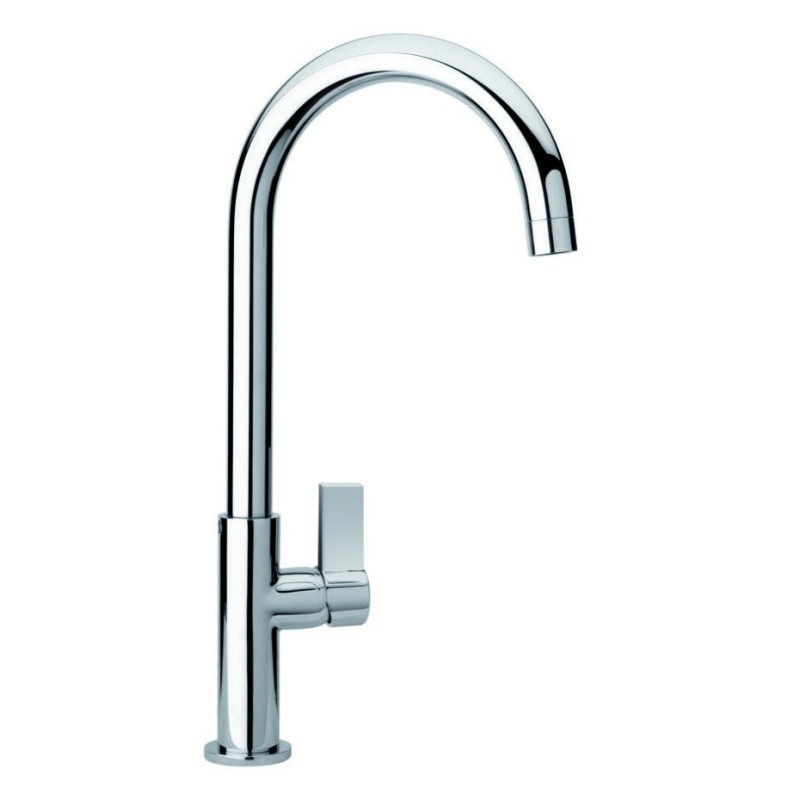SLIMFIX miscelatore monocomando con corpo "slim" e canna a ponte finitura ultrametal titanio