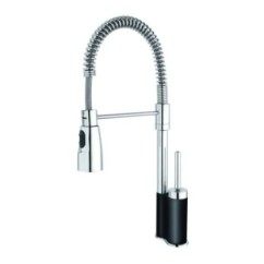 SPRINGP40 miscelatore monocomando con doccetta 2 getti finitura microultragranit nero matt/cromo