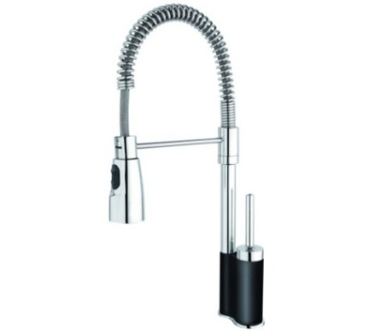 SPRINGP40 miscelatore monocomando con doccetta 2 getti finitura microultragranit nero matt/cromo