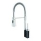 SPRINGP40 miscelatore monocomando con doccetta 2 getti finitura microultragranit nero matt/cromo
