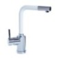 POLYTEK20 miscelatore monocomando con canna a L finitura microultragranit bianco latte/cromo