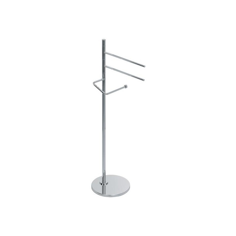 ZENITH Piantana con elementi mobili - 2 porta salviette e porta rotolo -