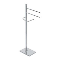 ZENITH Piantana con elementi mobili - 2 porta salviette e porta rotolo -