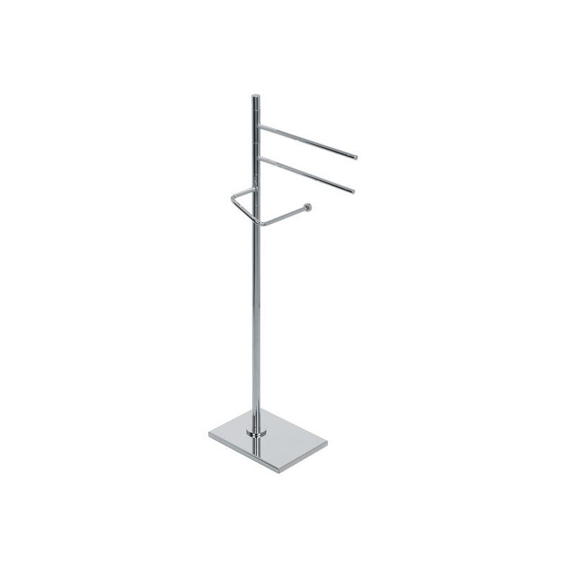 ZENITH Piantana con elementi mobili - 2 porta salviette e porta rotolo -