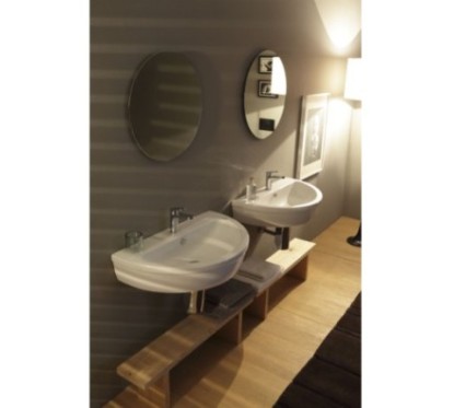 YOUNG lavabo sospeso 80 cm finitura bianco lucido