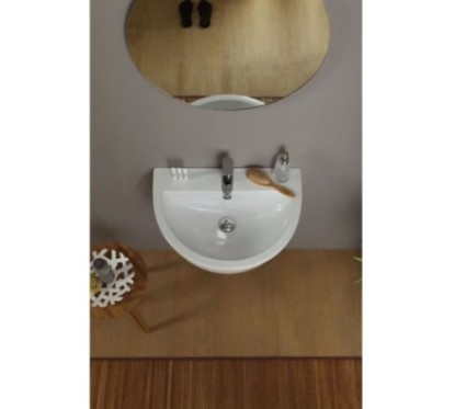YOUNG lavabo sospeso 80 cm finitura bianco lucido