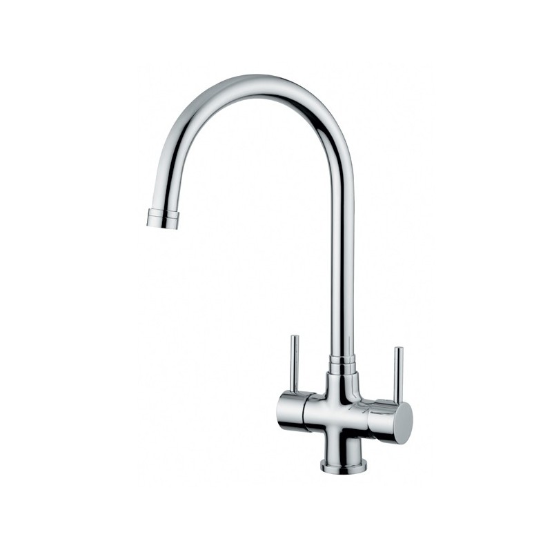IDEALAQUA Miscelatore da cucina per trattamento acque, con acque separate finitura cromo