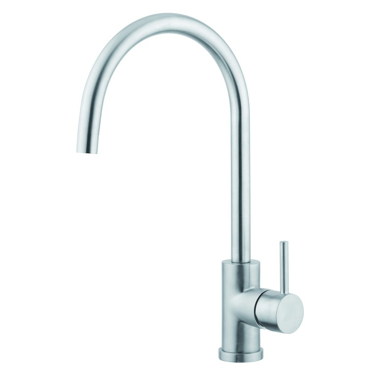 HI-TECH rubinetto monocomando lavello cucina  canna girevole finitura nichel spazzolato