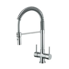 IDEALAQUA Miscelatore da cucina 3 vie per trattamento acque,  finitura cromo