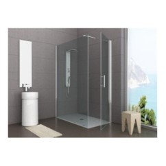 PANORAMA Box doccia Angolare fix+battente cm 100x70 finitura cromo lucido (misura 68/70-98/100 h.200)