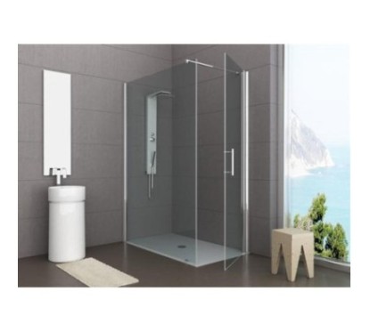 PANORAMA Box doccia Angolare fix+battente cm 100x70 finitura cromo lucido (misura 68/70-98/100 h.200)