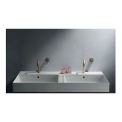 MEG PRO Lavabo sospeso doppio bacino cm 121 x 46 finitura bianco mat