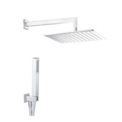 ESTRO QUADRO BIANCO kit soffione con presa acqua e doccia. Soffione 200x200
