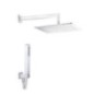 ESTRO QUADRO BIANCO kit soffione con presa acqua e doccia. Soffione 200x200