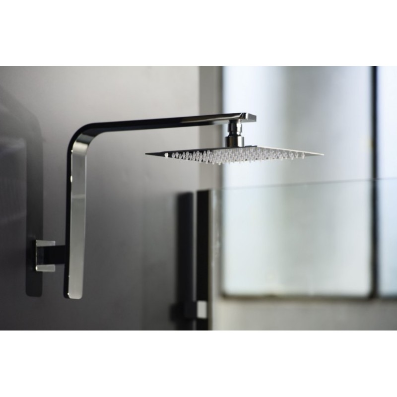LYBRA QUADRO kit soffione con presa acqua e doccia. Soffione 300x300 mm.