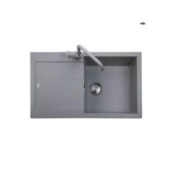 ELEGANCE 78.10 Lavello cucina ad una vasca più scolapiatti finitura micro ultragranit 72 tartufo