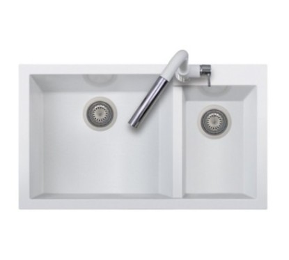ONE 86.20 Lavandino cucina a due vasche finitura ultrametal 14 concrete