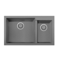 ONE 86.20 Lavandino cucina a due vasche finitura nanostone N6 deep black