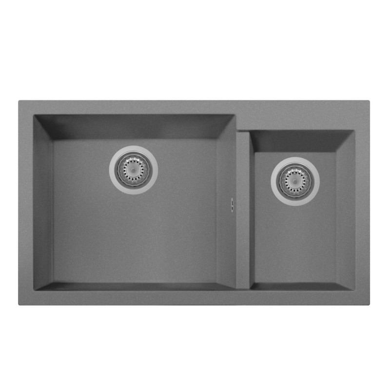 ONE 86.20 Lavandino cucina a due vasche finitura nanostone N6 deep black
