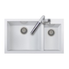 ONE 86.20 Lavandino cucina a due vasche finitura nanostone N6 deep black