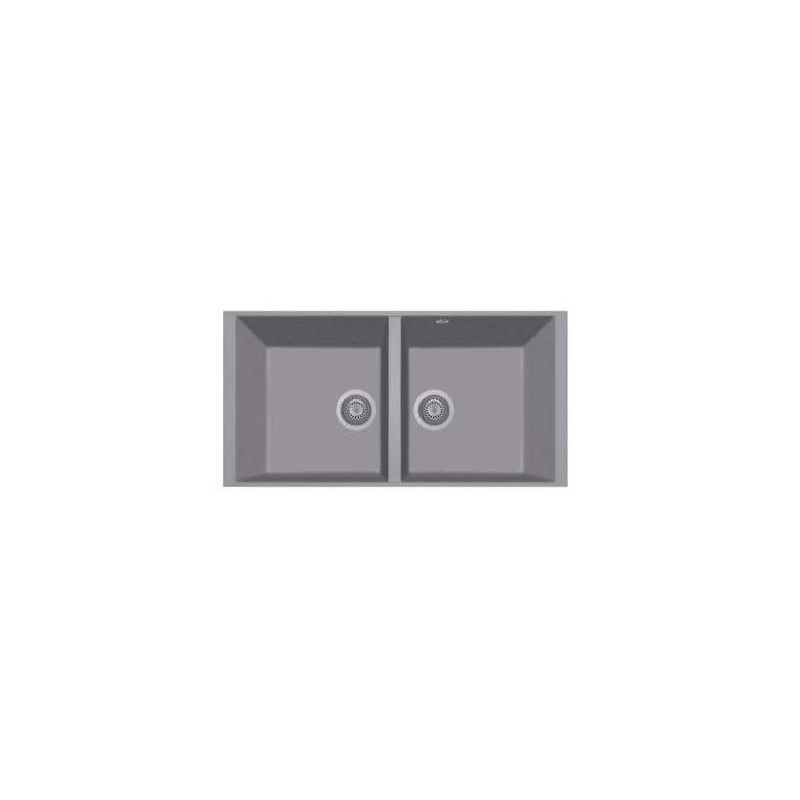ELEGANCE 86.20ST Lavandino cucina a due vasche finitura nanostone N6 deep black