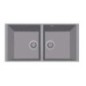 ELEGANCE 86.20ST Lavandino cucina a due vasche finitura nanostone N6 deep black