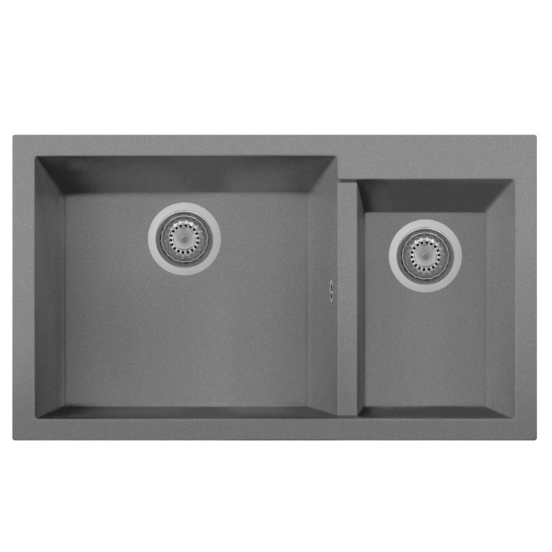 ONE 86.20ST Lavandino cucina a due vasche finitura nanostone N6 deep black