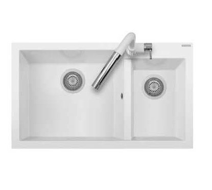 ONE 86.20ST Lavandino cucina a due vasche finitura nanostone N6 deep black