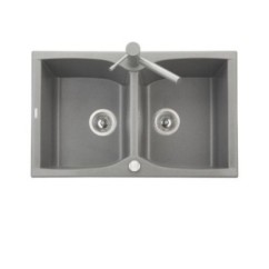 CORAX 79.20 Lavello cucina a due vasche finitura micro ultragranit 72 tartufo