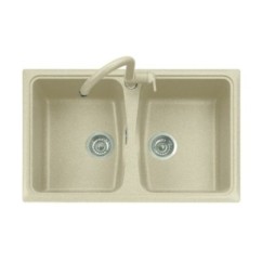 SPAZIO 79.20 Lavello cucina a due vasche finitura micro ultragranit 98 bianco